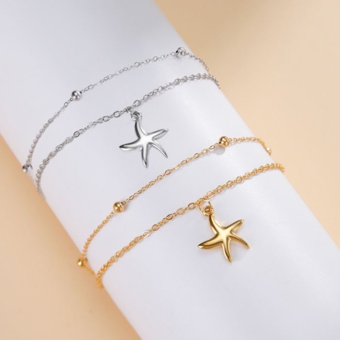 edelstahlarmband-damen-niedlicher-seestern-doppelschicht-perlenketten-armband