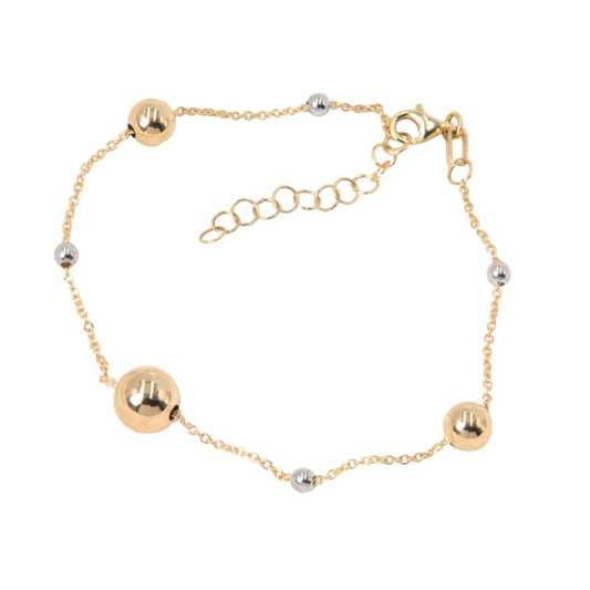 Gold Armband Damen 14 K Perlen Ball Armband