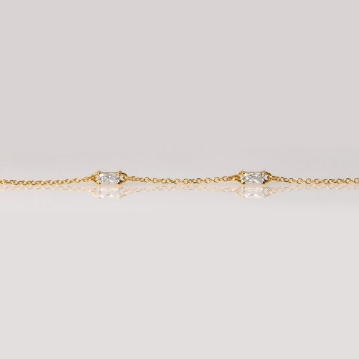 Gold Armband Damen 14 Karat Baguette Armband