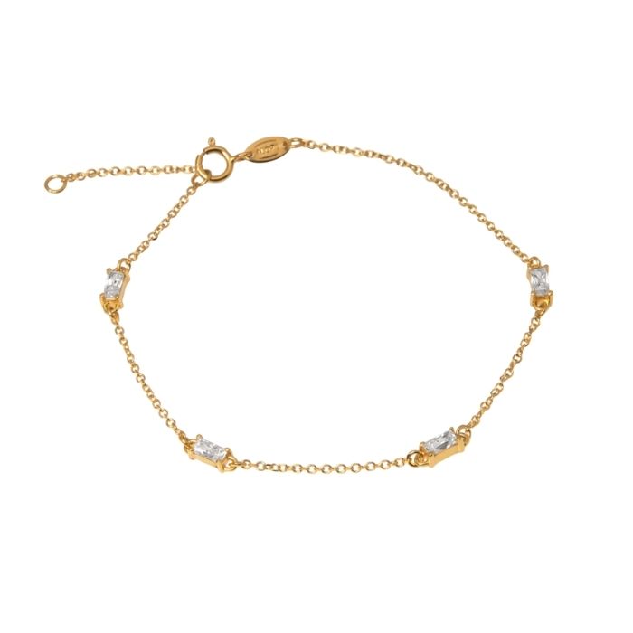 Gold Armband Damen 14 Karat Baguette Armband