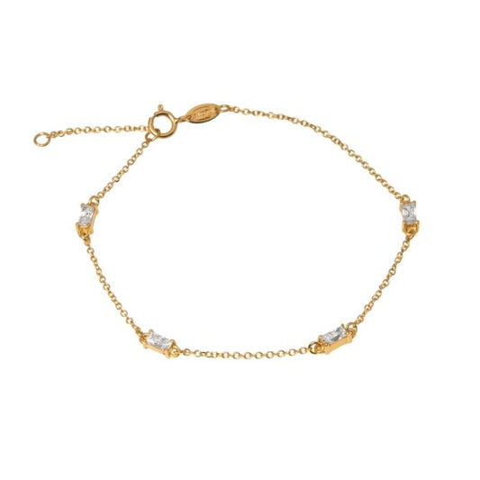 Gold Armband Damen 14 Karat Baguette Armband