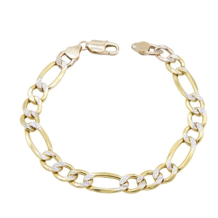 Gold Armband Damen Pavé Figaro Link