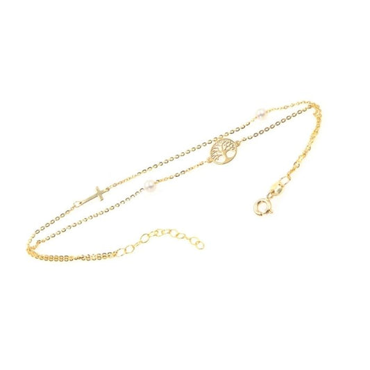 Gold Armband Damen Baum des Lebens 14K