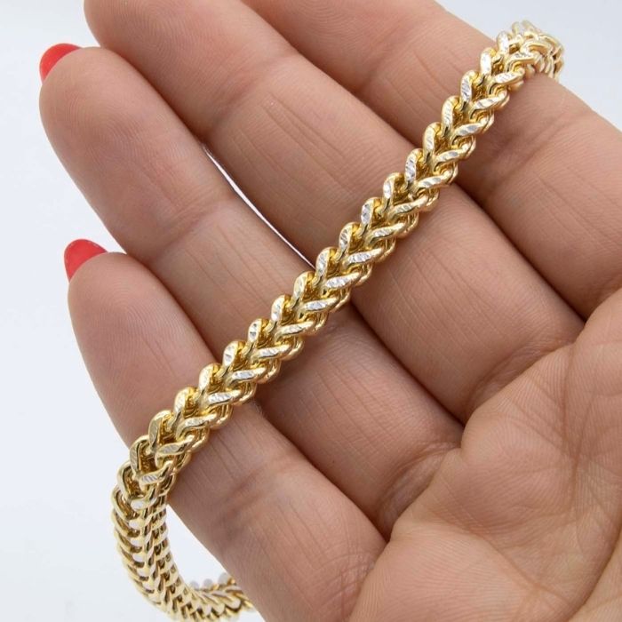 Gold Armband Damen Franco Pave