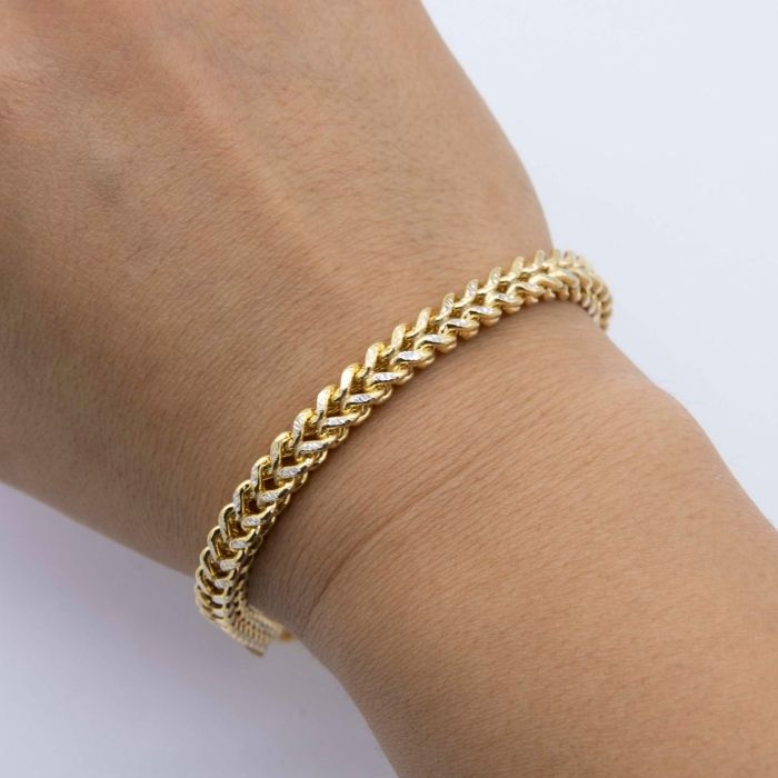 Gold Armband Damen Franco Pave