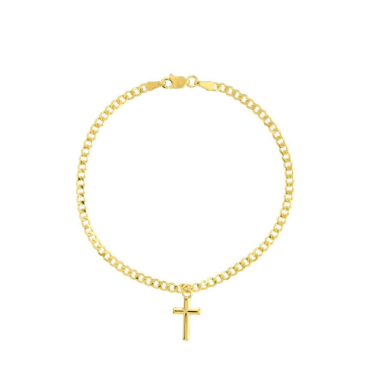 Gold Armband Damen Kreuz 14K