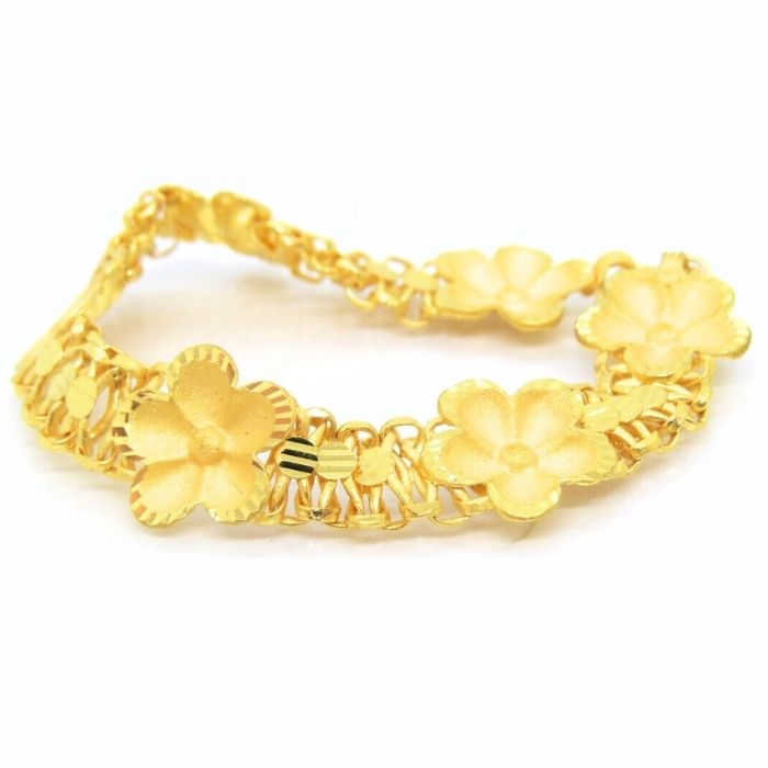 goldarmband-damen-24k-gold-995-karat-diamantschliff-blumen-link-armband-7.5gramm