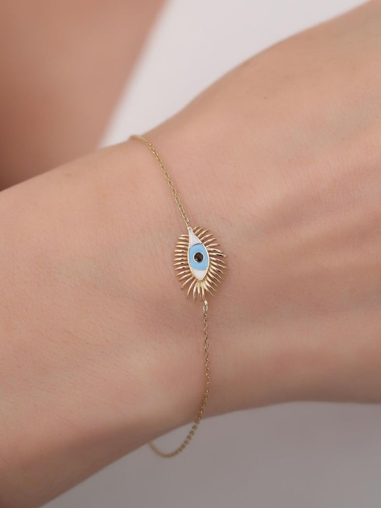 goldarmband-damen-585-14-karat-gold-blaues-wimpern-augen-armband