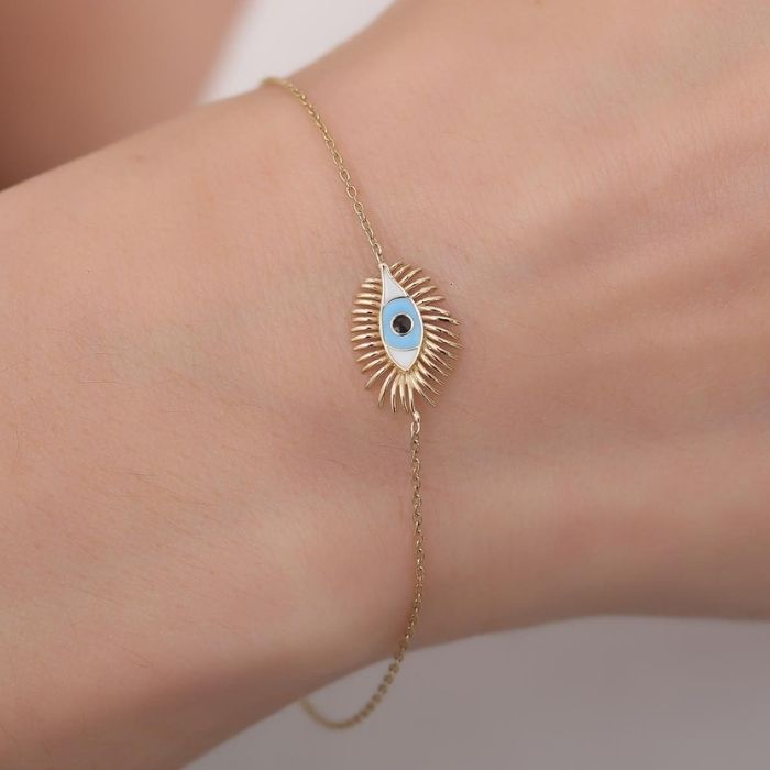 goldarmband-damen-585-14-karat-gold-blaues-wimpern-augen-armband