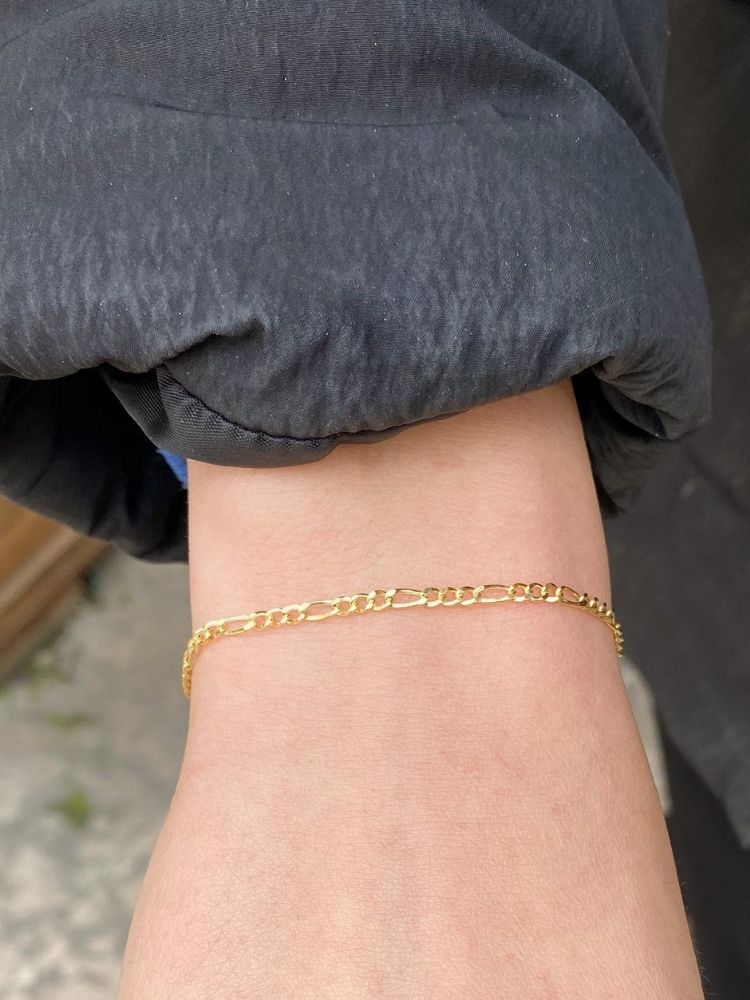 Goldarmband Damen 585 : Echte 14 Karat Gold Figaro Armband 2.5mm