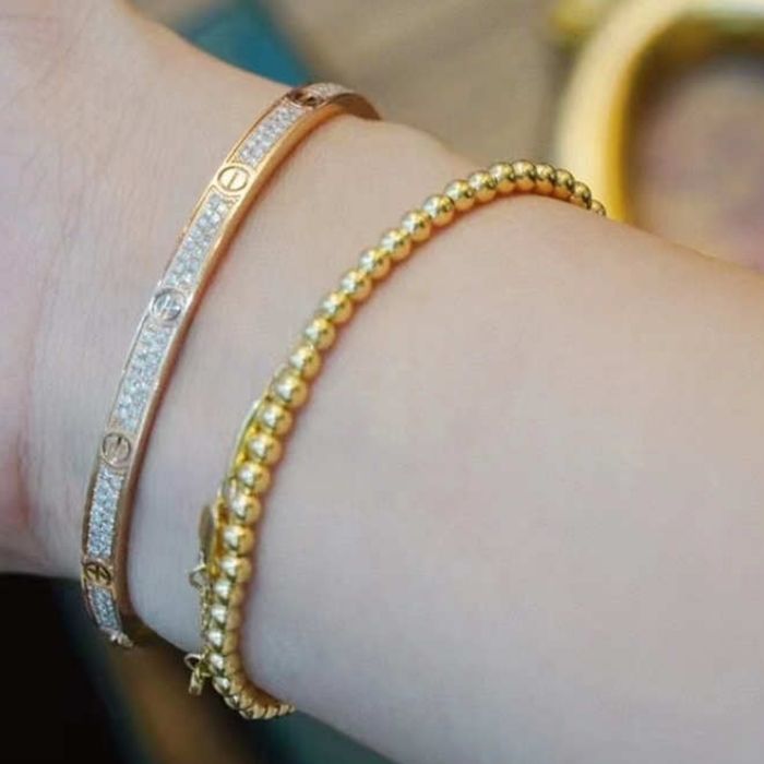 Goldarmband Damen : 18K Gold AU750 Perlen - Armband