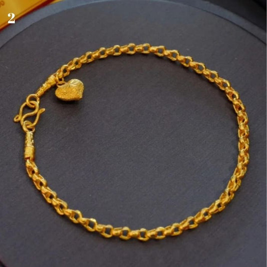 Goldarmband Damen 995 : 24 Karat Echt Gold Thai Armband Kette Herz