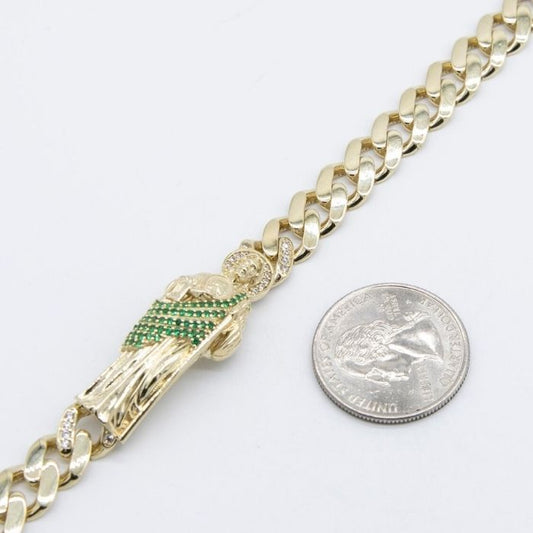 goldarmband-damen-herren-417-echt-10-karat-gold-glanzende-st.-jude-miami-cuban-gliederkette-armband-13.62-gramm