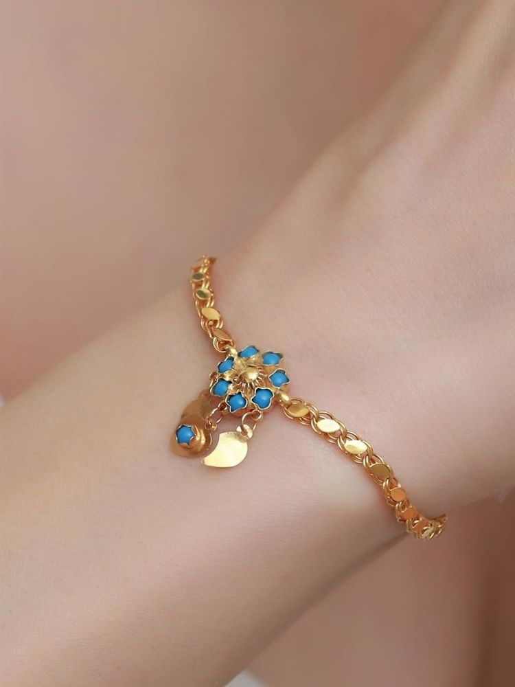 goldarmband-damen-turkisch-14-karat-gold-blau-ganseblumchen-aleppo-armband