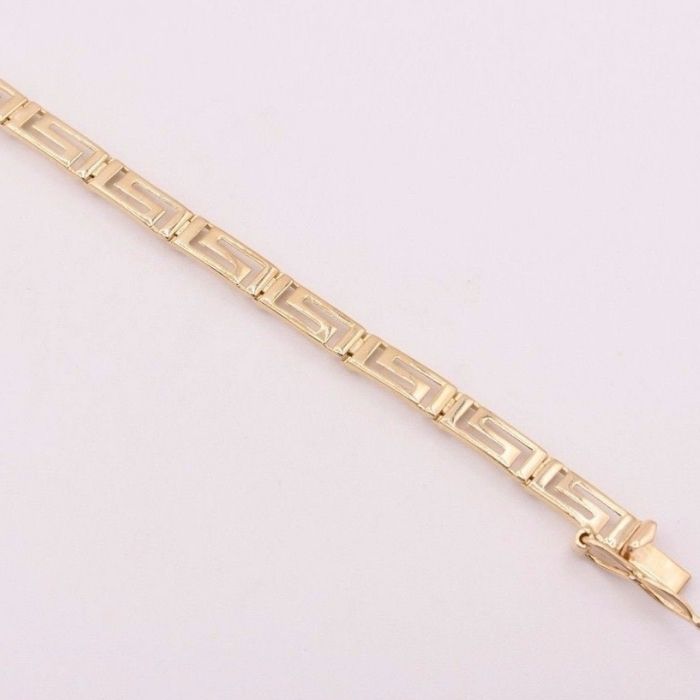  Analyzing image     goldarmband-herren-damen-585-karat-gold-open-greek-key-shiny-armband-echt-solid-14k-gelbgold