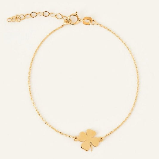    kleeblatt-armband-gold-damen-585-solid-14-karat-Zierliches-Blumen-Armband-vierblattriges-glucksarmband