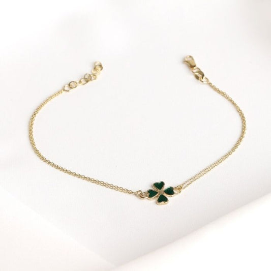 kleeblatt-armband-gold-damen-585-solid-14-karat-grune-emaille-vierblattriges-vierblattriges-minimalistischer-glucksarmband