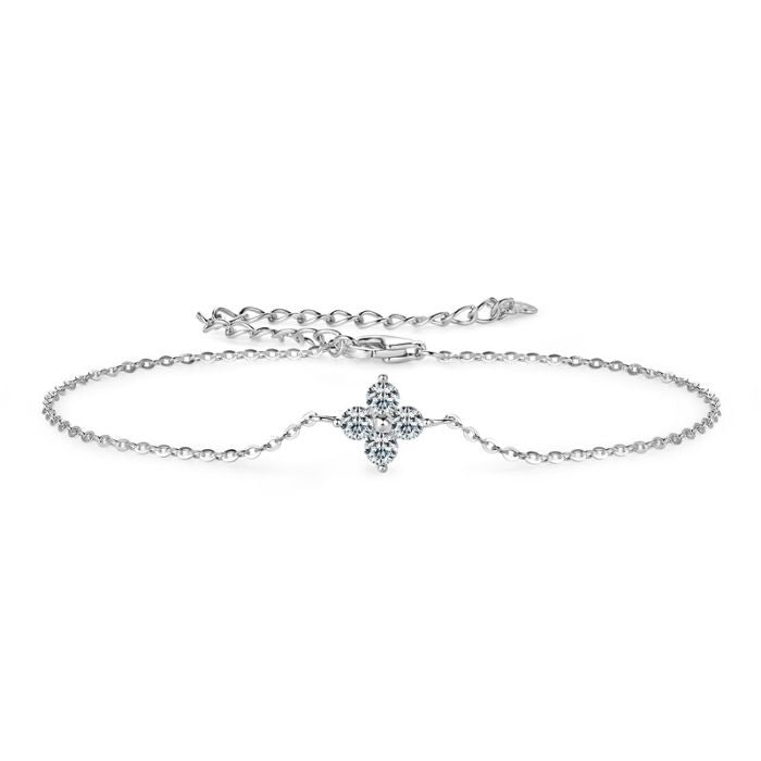 Silberarmband Damen (0.1ct * 4 Stück) Moissanite