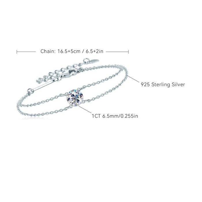 Silberarmband Damen (1.0ct) Moissanite