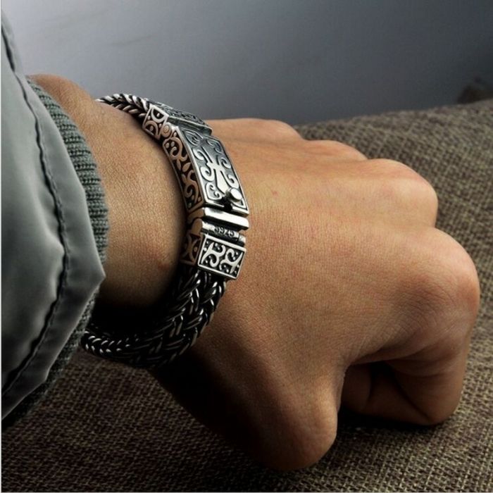    silberarmband-herren-echtes-massives-s925-reines-silber-armband-geflochtenes-armband-richter-retro-mode