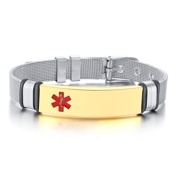 SOS ID Armband : Medizinischer Warnhinweis 316L Edelstahl Armband Für Damen und Herren