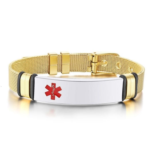 SOS ID Armband : Medizinischer Warnhinweis 316L Edelstahl Armband Für Damen und Herren